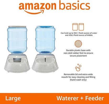 Amazon Basics Large Capacity Automatic Pet Water Dispenser and Gravity Feeder - Image 2