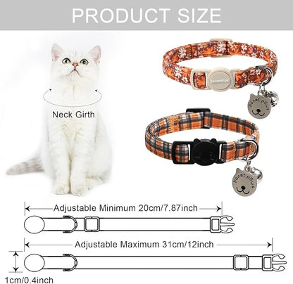 Lionet Paws 2pcs Pack Halloween Cat Collar, Cute Adjustable Cat Kitten Collar - Image 5
