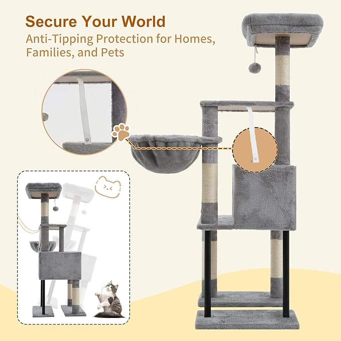 Heybly Cat Tree, 49.2 Inches Cat Tower - Image 6