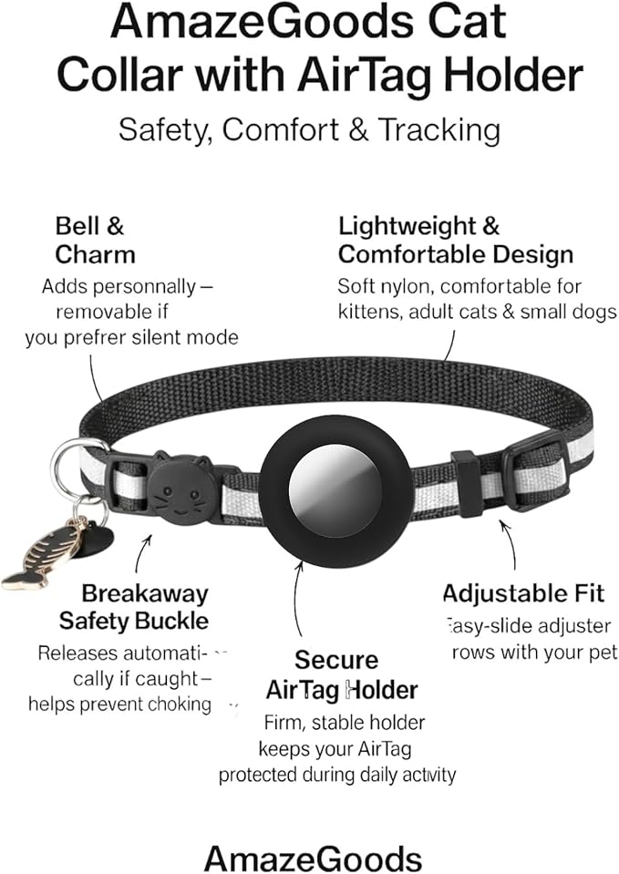 AirTag Cat Collar Breakaway – Reflective Kitten Collar - Image 3