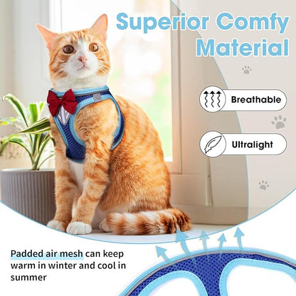 Cat Vest Harness and Leash Set for Walking Escape Proof, Adjustable Kitten - Image 3