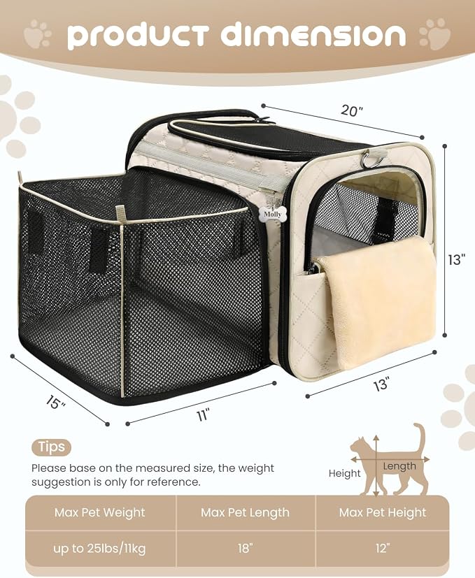 MIDOG Cat Carrier Soft for Small to Medium-Sized Cats, TSA Airline Approved - Image 8