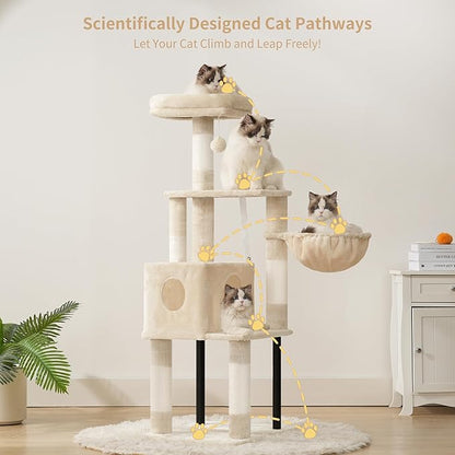 Heybly Cat Tree, 49.2 Inches Cat Tower - Image 2