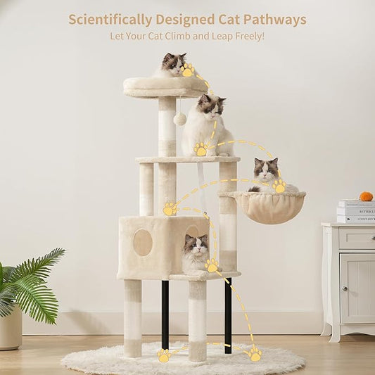 Heybly Cat Tree, 49.2 Inches Cat Tower - Image 2