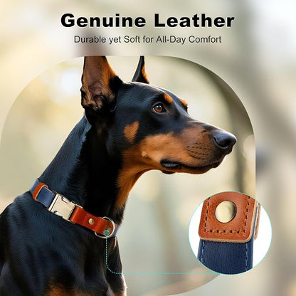 Plutus Pet Genuine Leather & Hemp Dog Collar – Adjustable Heavy Duty Pet Collar - Image 3