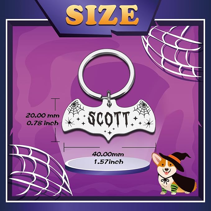 Bat Dog Tag, Halloween Personalized Dog Tags - Image 5