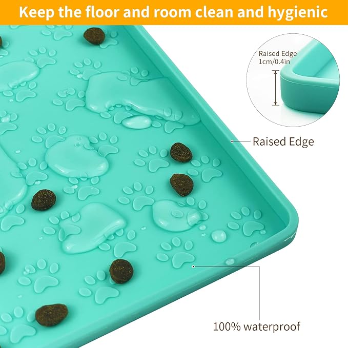 Ptlom Pet Placemat for Dog and Cat, Mat for Prevent Food and Water Overflow - Image 6