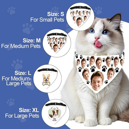Funny Personalized Dog Bandana Custom Face Design, Custom Dog Bandana - Image 4