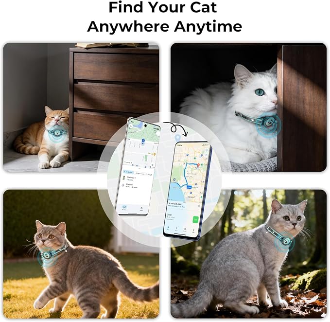 GPS Cat Tracker Collar, Smart Pet Activity Tracker, No Monthly Fee, Work - Image 7