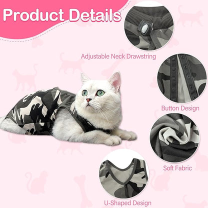 Cat Recovery Suit for Abdominal Wounds or Skin Diseases, Cat Onesie for Cats - Image 3