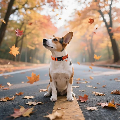 DOGWONG Fall Plaid Dog Collar, Cherkered Autumn Dog Collars, Adjustable Cute - Image 4