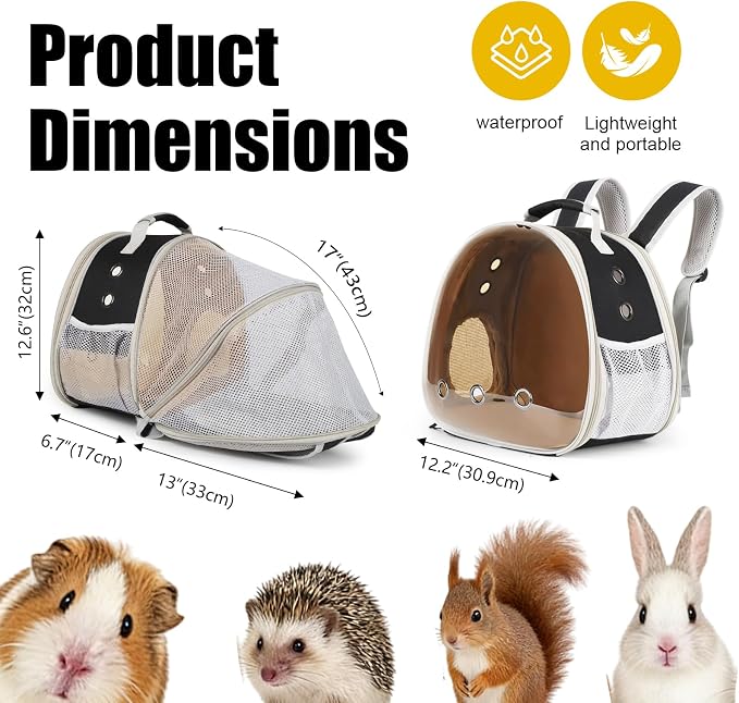 Back Expandable Backpack for Small Animals, Portable Travel Bag Breathable Pet - Image 5