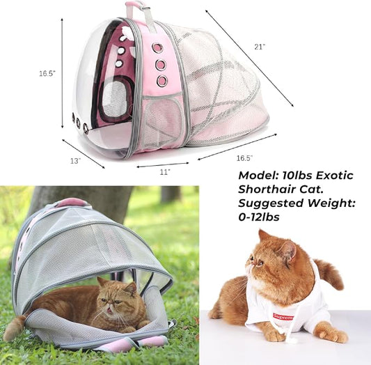 Lollimeow Cat Carrier Backpack, Expandable Bubble Pet Carrier - Image 2