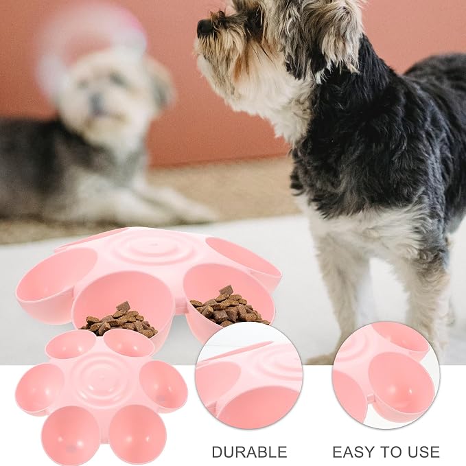 Multipurpose Flowers Pet Feeding Bowl 14.17 Inch Plastic Cat Feeder Dog Treats - Image 5