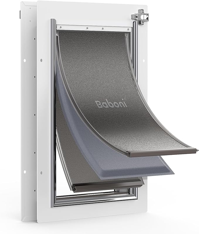Baboni 3-Flaps Pet Door for Interior and Exterior Doors, Steel Frame and by Baboni