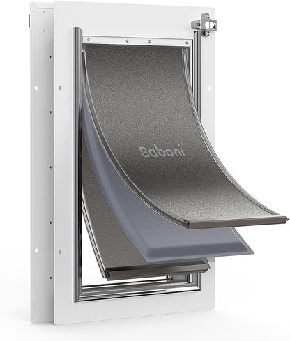Baboni 3-Flaps Pet Door for Interior and Exterior Doors, Steel Frame and by Baboni