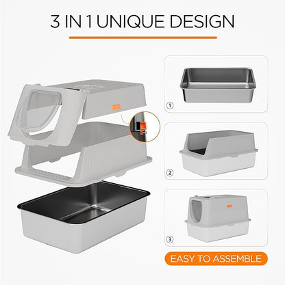Anywish Stainless Steel Cat Litter Box - Image 5