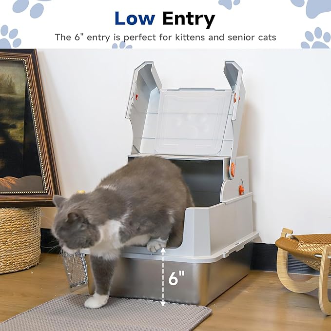 TENTIZON Stainless Steel Cat Litter Box - Image 8