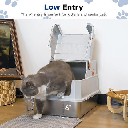 TENTIZON Stainless Steel Cat Litter Box - Image 8