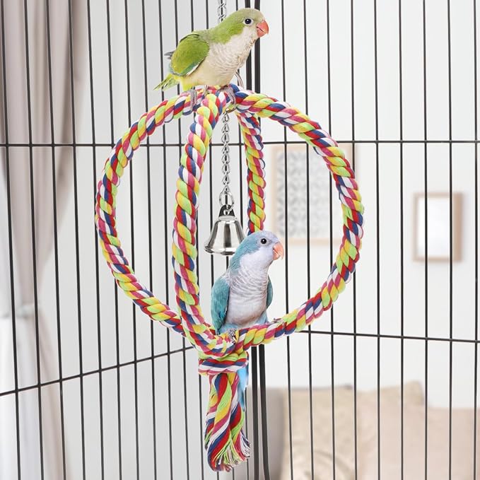Bird Rope Swing Colorful Perch Climbing Toy - Image 6