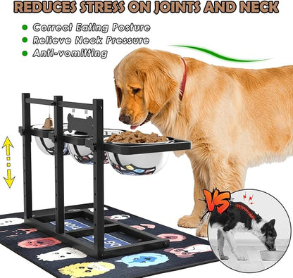 Elevated Dog Bowls for Large Dogs, 6 Height Adjustable Raised Stand - Image 2