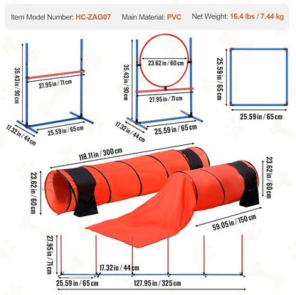 VEVOR Dog Agility Course Backyard Set, 2 Tunnels - Image 8