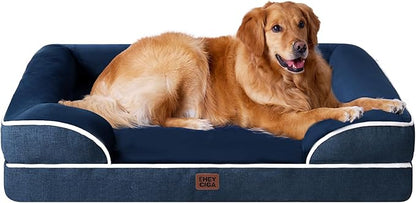 EHEYCIGA Egg-Crate Memory Foam Dog Bed, Waterproof, Large 41 x 27 x 6.5 inches by EHEYCIGA