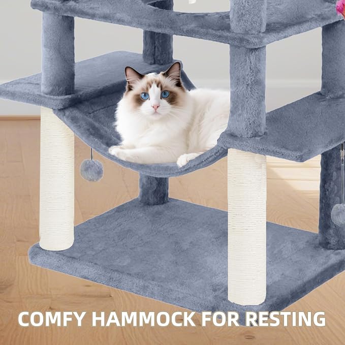 71in Multifunctional Multi-Level Cat Tree Tower - Image 4
