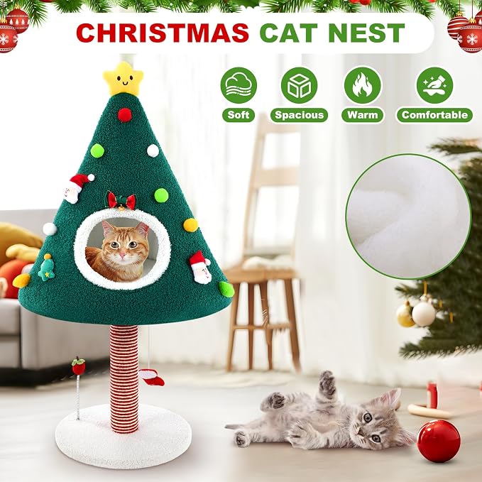 36.6 Inch Christmas Cat Tower - Image 6