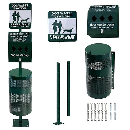 Dog Waste Station, 12 Gallons Pet Waste Bin, Outdoor Dog Waste Disposal System by Unknown