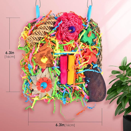 KATUMO Bird Toys, Parakeet Toys Bird Grass Mat Parrot Shredder Toys Lovebird - Image 2