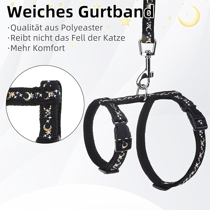 PUPTECK Adjustable Cat Harness and Leash Set Escape Proof Kitten Strap Collar - Image 5