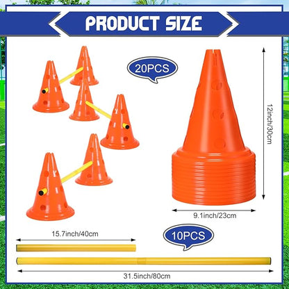 10 Sets Dog Agility Hurdle Cone Set 20 Pcs Exercise Cones - Image 2