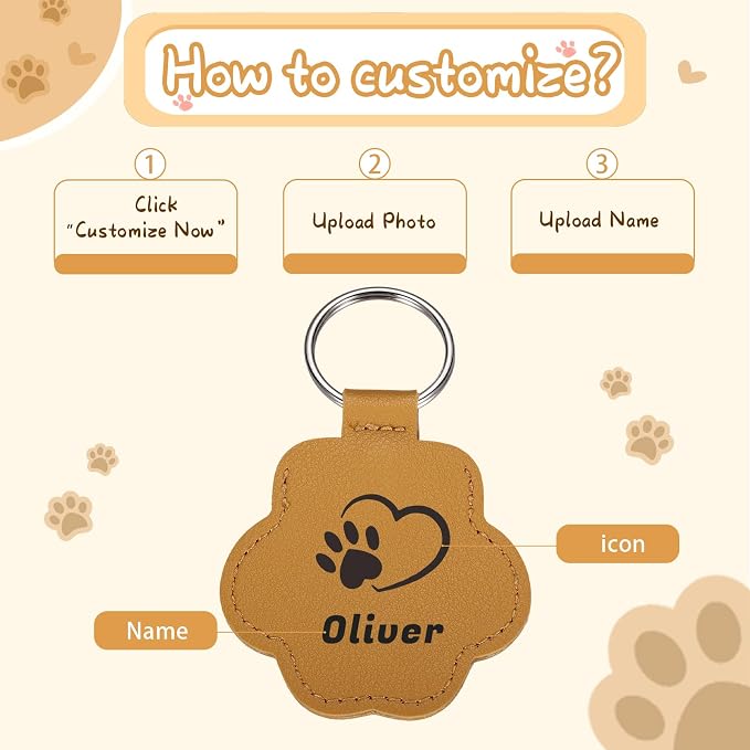 Custom Leather Pet Fur Keychain – Personalized Memorial Keepsake Keyring - Image 2