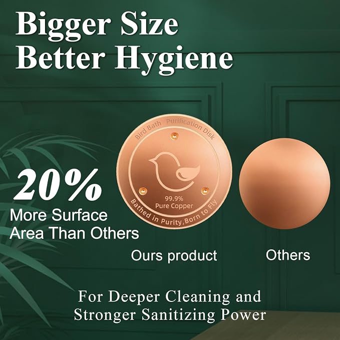 Copper Bird Bath Disks, 4.2" Large Surface, Year-Round Water Cleanliness - Image 3
