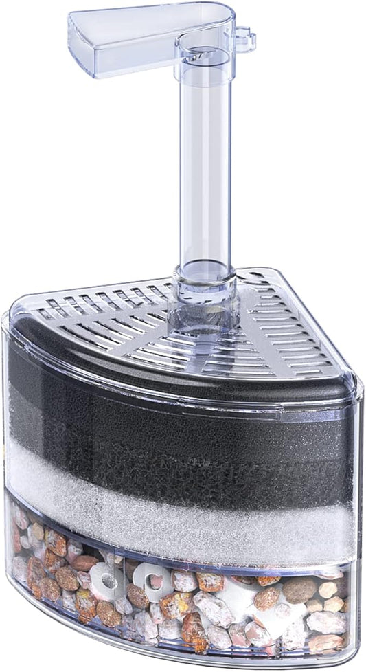 Pawfly Aquarium Corner Sponge Filter Quiet Betta Fry Shrimp and Small Fish Bio by Pawfly