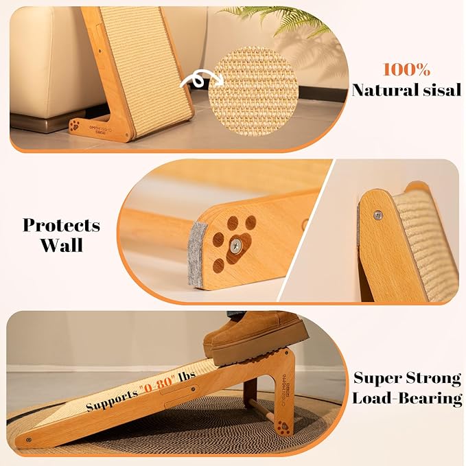 CHEERHOME PETS Sisal Cat Scratcher Ramp - Image 3
