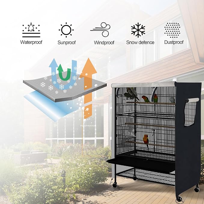 Universal Bird Cage Cover, Dark Colored Drape - Image 5