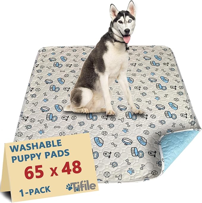 Washable Pee Pads for Dogs, 1 Pack Reusable Puppy Pad, Absorbent Whelping by TIFILE