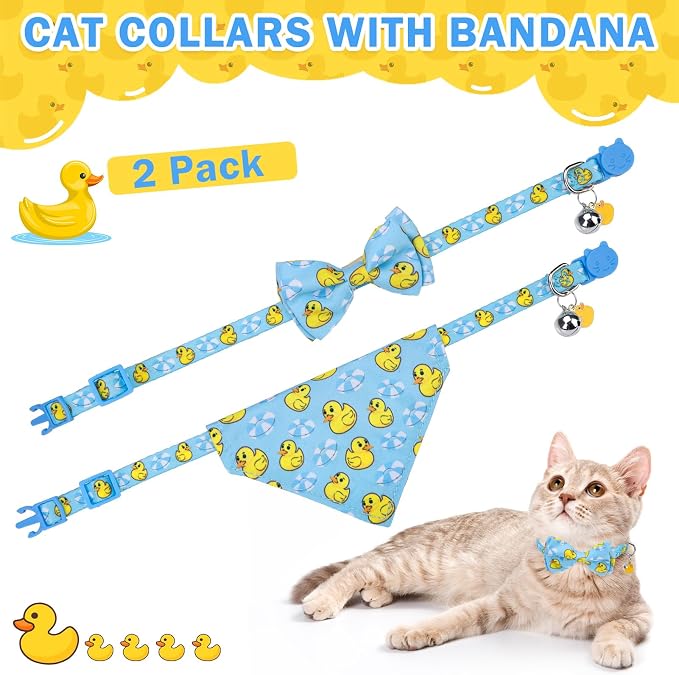 SCENEREAL Cat Collar with Bells, 2 Pack Breakaway Cat Collars with Removable - Image 6