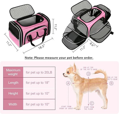 Estarer Soft Sided Pet Carrier Airline Approved, 4 Sides Expandable Collapsible - Image 4