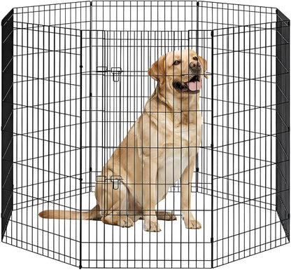 FDW 48 Inch Dog Pen 8 Panel Dog Playpen Indoor Outdoor Metal Puppy Pet Fence by FDW