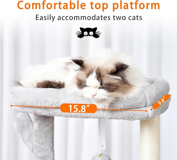 Heybly Cat Tree, 39.4 Inches Tower Condo - Image 4