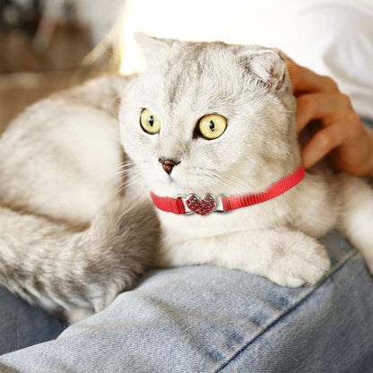 2 Pcs Cat Collars Heart Bling Breakaway - Image 4