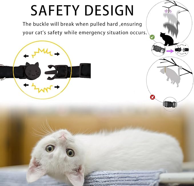 Breakaway Cat Collar with Airtag Holder, Kitten Collar with Apple Air Tag - Image 2