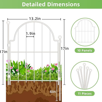30 Pack White Decorative Garden Fence, 17in x33ft Garden Fencing Animal Barrier - Image 3