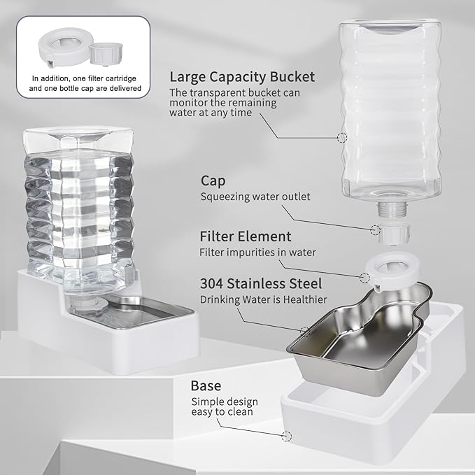 Automatic Pet Water Dispenser: 9L Gravity-Fed Stainless Steel Bowl - Image 2