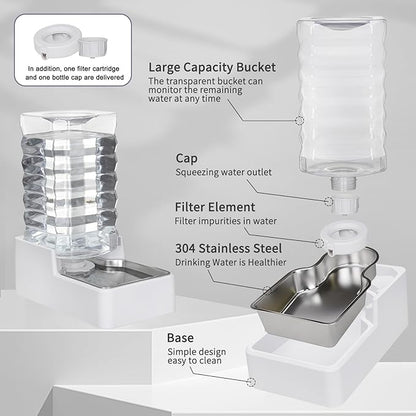 Automatic Pet Water Dispenser: 9L Gravity-Fed Stainless Steel Bowl - Image 2