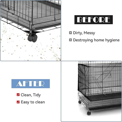 Bird Cage Cover 2 Pcs Universal Bird Cage Seed Catcher Parrot Nylon Mesh Net - Image 4
