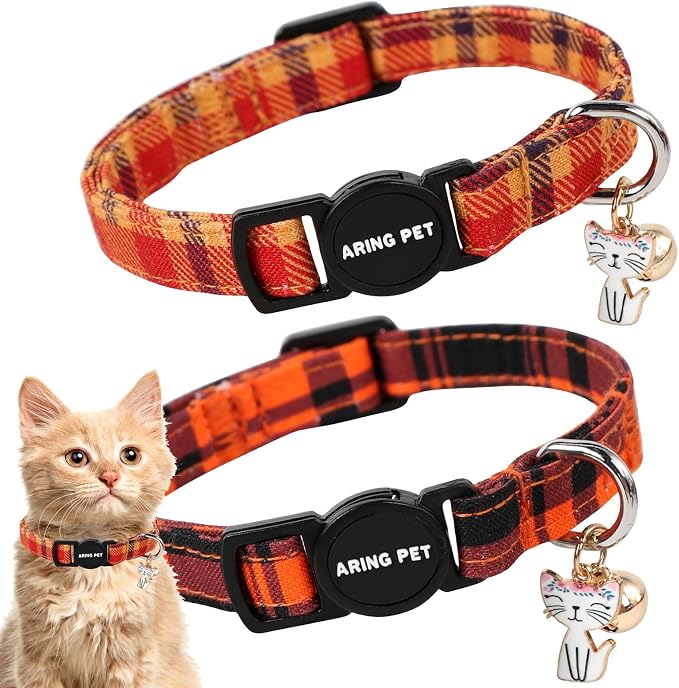 ARING PET 2 Pack Fall Cat Collars-Cute Breakaway Cat Collar by ARINGPET